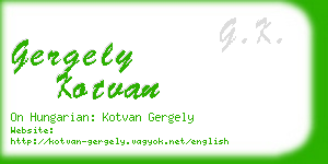 gergely kotvan business card